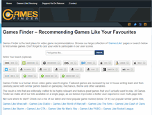 Tablet Screenshot of gameslikefinder.com